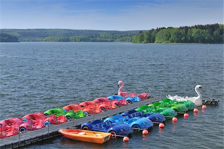 Colorful Pedal Boats, Mohnesee, North Rhine-Westphalia, Germany Stock Photo - Rights-Managed, Code: 700-03958093