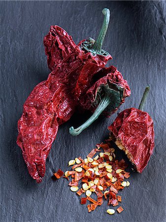 pod (botanical) - Smoked chilli chipotles Stock Photo - Rights-Managed, Code: 824-07586136