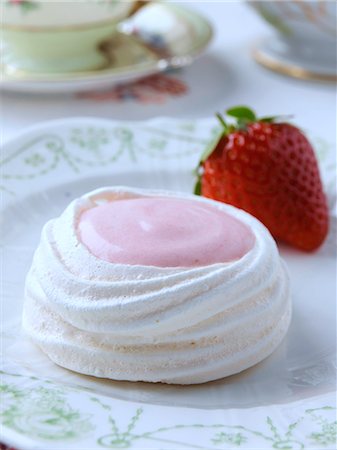 simsearch:824-07586191,k - Meringue nest filled with strawberry mousse petites fours Stock Photo - Rights-Managed, Code: 824-07586146
