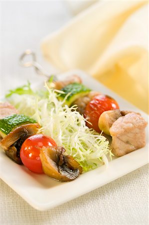 simsearch:652-03804848,k - Rabbit and vegetable skewers Stock Photo - Rights-Managed, Code: 825-05814221