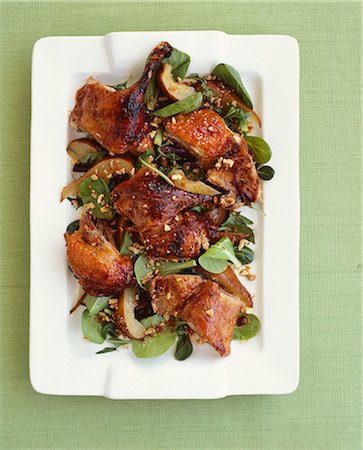 simsearch:825-05990354,k - Glazed duck with corn salad and mushrooms Stock Photo - Rights-Managed, Code: 825-05816036