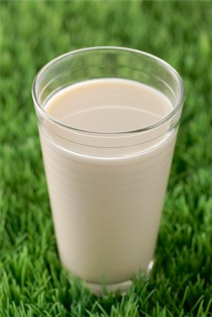 simsearch:825-03628865,k - Glass of milk in the grass Stock Photo - Rights-Managed, Code: 825-05812458