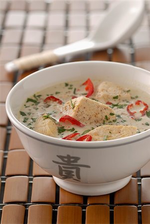 simsearch:825-05990354,k - Chicken and coconut milk Thai soup Stock Photo - Rights-Managed, Code: 825-05813347
