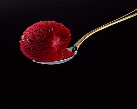 Spoonful of blackcurrant sorbet Stock Photo - Rights-Managed, Code: 825-05835932