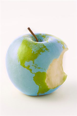 Globe on a bitten apple Stock Photo - Rights-Managed, Code: 825-05836221