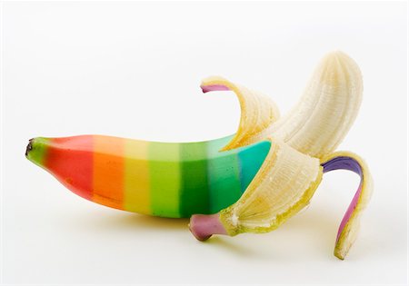 striped - Multicolored banana Foto de stock - Con derechos protegidos, Código: 825-05836742