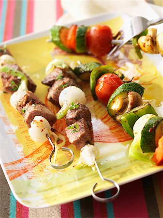 simsearch:825-05985428,k - Lamb and vegetable skewers Stock Photo - Rights-Managed, Code: 825-05836815