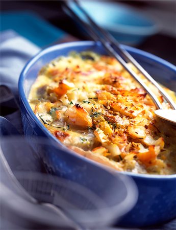 smoked - haddock and sweet potato bake with salmon roe Stock Photo - Rights-Managed, Code: 825-05985403