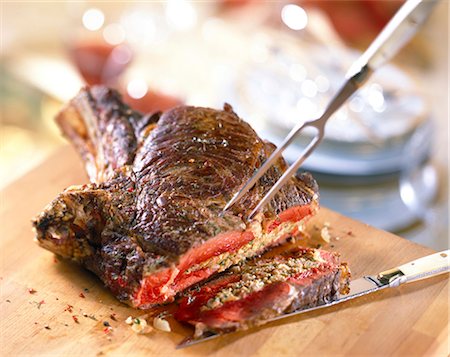 simsearch:825-06316883,k - Stuffed rib of beef Stock Photo - Rights-Managed, Code: 825-05985919