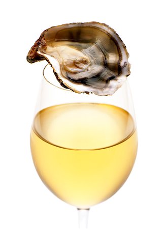 simsearch:825-03628865,k - Oyster and glass of white wine Stock Photo - Rights-Managed, Code: 825-05987308