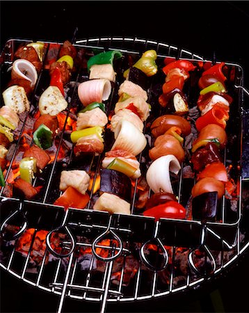 simsearch:825-06316883,k - Kebabs on grill Stock Photo - Rights-Managed, Code: 825-05988396