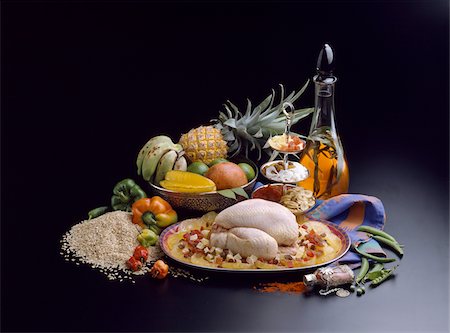 simsearch:825-02302497,k - Preparing chicken with exotic fruit Stock Photo - Rights-Managed, Code: 825-05988411