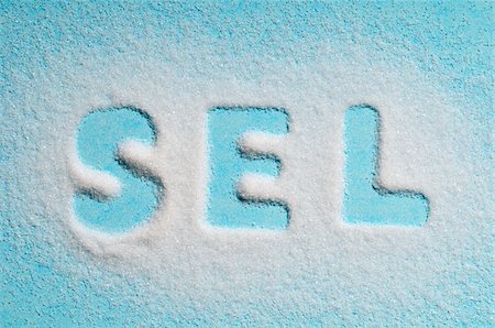 The word "sel" written with salt Stock Photo - Rights-Managed, Code: 825-06046989