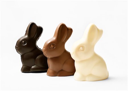 Dark,milk and white chocolate rabbits Stock Photo - Rights-Managed, Code: 825-06047609