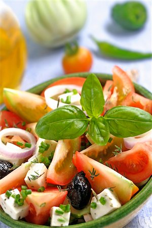 simsearch:700-01099893,k - Tomato,feta and black olive salad Stock Photo - Rights-Managed, Code: 825-06048176
