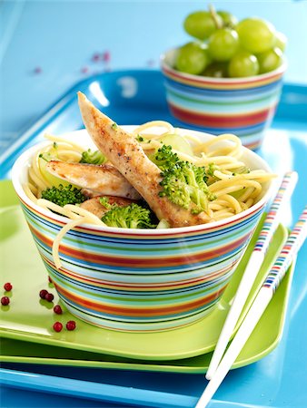 simsearch:825-07522085,k - Spaghettis with marinated sliced chicken breasts Stock Photo - Rights-Managed, Code: 825-06315288