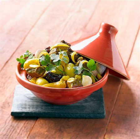 Beef and dried fruit Tajine Stock Photo - Rights-Managed, Code: 825-06315319