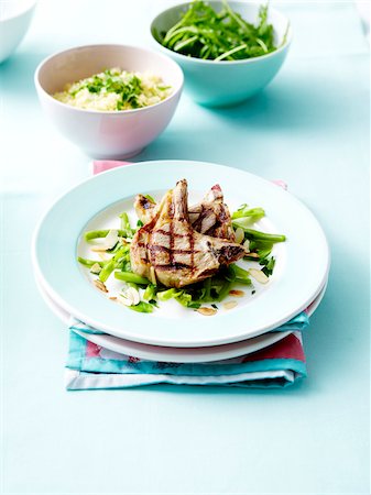 simsearch:825-06316883,k - Lamb chops with almonds,green beans and mint Stock Photo - Rights-Managed, Code: 825-06315667