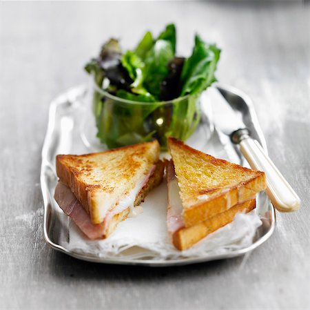 Croque-monsieur,ham and cheese toasted sandwich Stock Photo - Rights-Managed, Code: 825-06316847