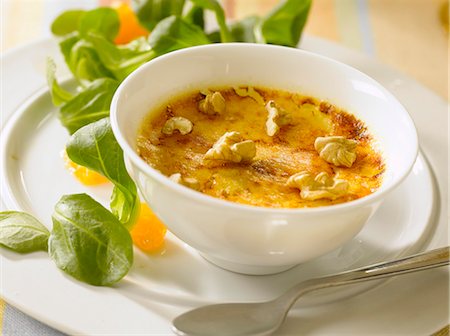 simsearch:825-05814612,k - Camembert and walnut Crème brûlée Stock Photo - Rights-Managed, Code: 825-06817767