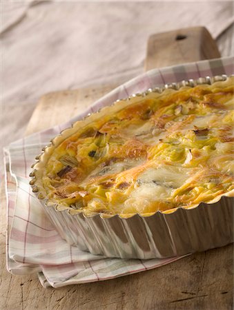 simsearch:825-05814612,k - Leek and Morbier quiche Stock Photo - Rights-Managed, Code: 825-06817787