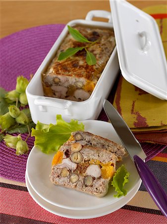 simsearch:652-03804848,k - Rabbit and dried fruit terrine Stock Photo - Rights-Managed, Code: 825-07076408