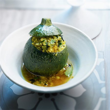 Round zucchini and herb Tajine Stock Photo - Rights-Managed, Code: 825-07076974