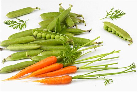 pod - Peas and carrots Stock Photo - Rights-Managed, Code: 825-07077383
