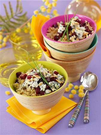 simsearch:825-05814612,k - Bulghur,beetroot,roquefort and pine nut salad Stock Photo - Rights-Managed, Code: 825-07077942