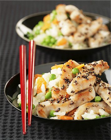 simsearch:825-05990354,k - Chicken and vegetables with Chinese rice Stock Photo - Rights-Managed, Code: 825-07522179