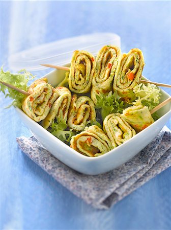 Zucchini and feta omelette brochettes Photographie de stock - Rights-Managed, Code: 825-07522313