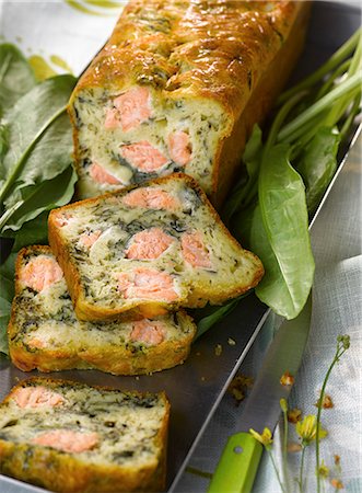 simsearch:825-07522119,k - Salmon and dill savoury cake Stock Photo - Rights-Managed, Code: 825-07522336