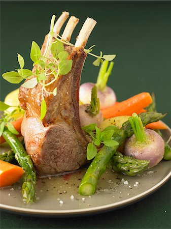simsearch:825-07522119,k - Loin of lamb with spring vegetables Stock Photo - Rights-Managed, Code: 825-07522491