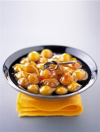 simsearch:825-06315282,k - Stewed mirabelle plums with vanilla and orange zests Stock Photo - Rights-Managed, Code: 825-07522714