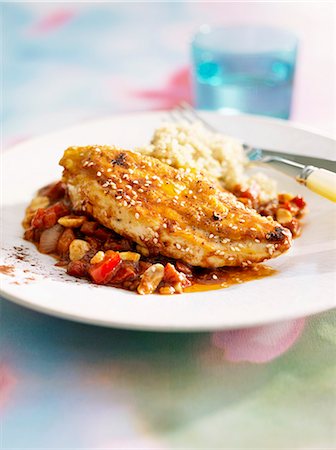 simsearch:825-07522085,k - Chicken breast with cocoa and hot red peppers Stock Photo - Rights-Managed, Code: 825-07522767