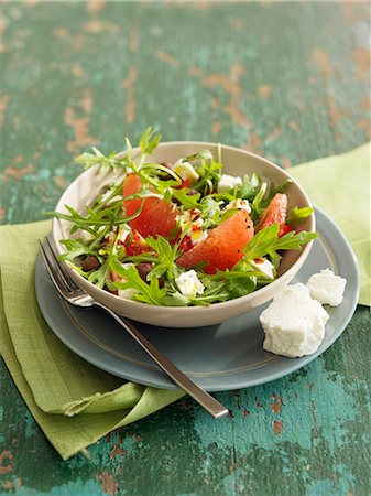 simsearch:825-05814612,k - Rocket lettuce,grapefruit and feta salad Stock Photo - Rights-Managed, Code: 825-07522776