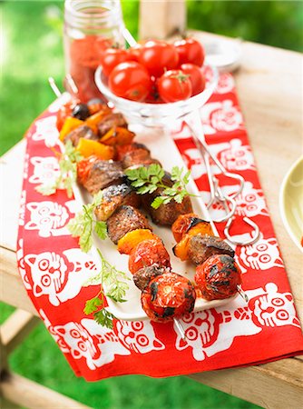 simsearch:825-06316883,k - Beef,cherry tomato and pepper brochettes Stock Photo - Rights-Managed, Code: 825-07522886