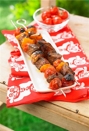 simsearch:825-06316883,k - Beef,cherry tomato and pepper brochettes Stock Photo - Rights-Managed, Code: 825-07522893