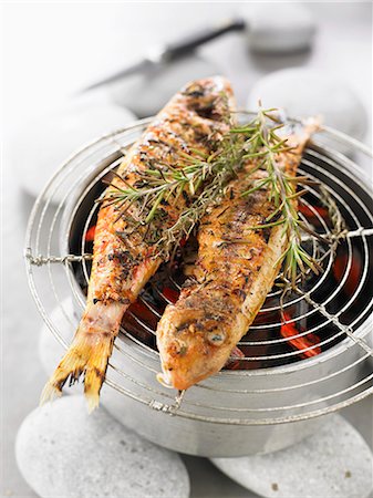 simsearch:825-06316883,k - Grilled red mullets with rosemary Stock Photo - Rights-Managed, Code: 825-07522910
