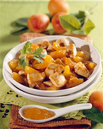 simsearch:825-02302497,k - sauteed sweet and sour chicken with apricots Stock Photo - Rights-Managed, Code: 825-02305084