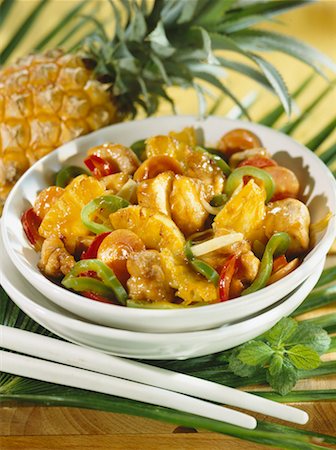 chicken and pineapple sauté Stock Photo - Rights-Managed, Code: 825-02306043