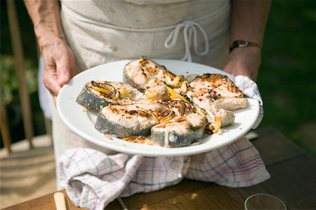 plate of salmon steaks with lemon Stock Photo - Rights-Managed, Code: 825-02306872