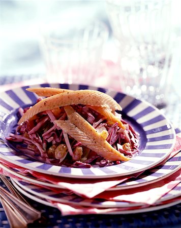 coleslaw with smoked trout Stock Photo - Rights-Managed, Code: 825-02303250