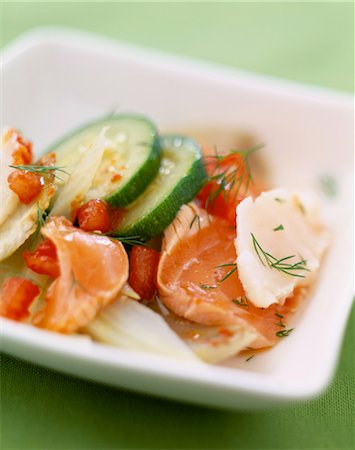 raw fish and fenel salad Stock Photo - Rights-Managed, Code: 825-03627519