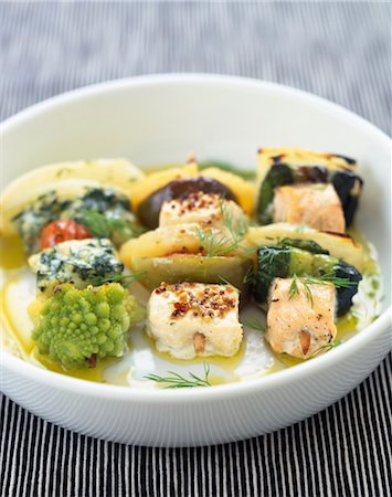 simsearch:825-03627010,k - assorted fish and green vegetable brochettes Stock Photo - Rights-Managed, Code: 825-03627544