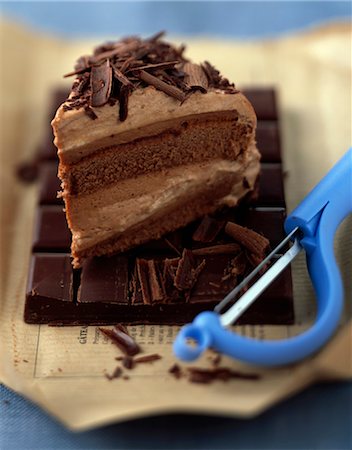 Dark and milk chocolate cake Stock Photo - Rights-Managed, Code: 825-03628714