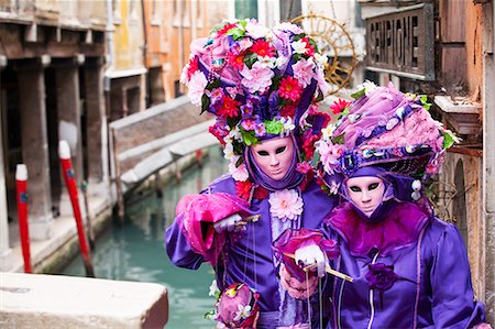 People in Venetian costumes during Venice Carnival; Venice, Italy Stock Photo - Rights-Managed, Code: 832-08007760
