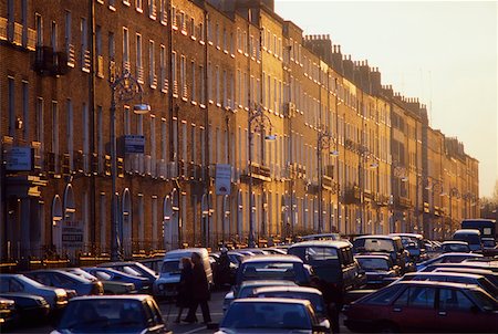 A Traffic Jam By Terraced Buildings Stock Photo - Rights-Managed, Code: 832-02254256