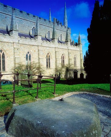 simsearch:832-02252667,k - Co Down - Stone Slab at, Downpatrick Cathedral C.19th, Burial place of St Patrick Stock Photo - Rights-Managed, Code: 832-02254413