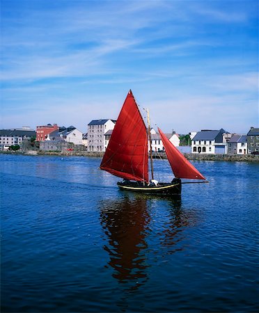 Traditional Boats - Hookers, Galway Hooker in Galway City, Off Merchants Arch Stock Photo - Rights-Managed, Code: 832-02254446